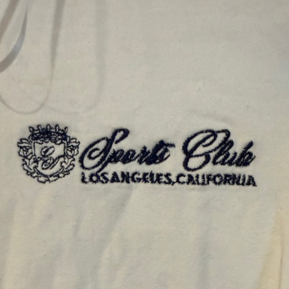 White Tee with Navy Embroidery - Picture 3 of 9